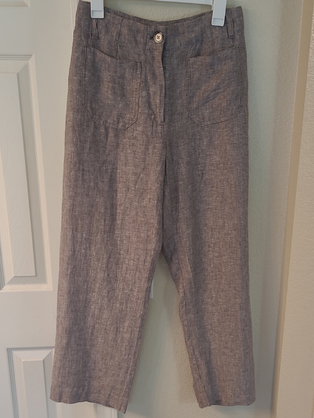 Quince Linen Wide Leg Patch Pocket Pants - Picture 5 of 8